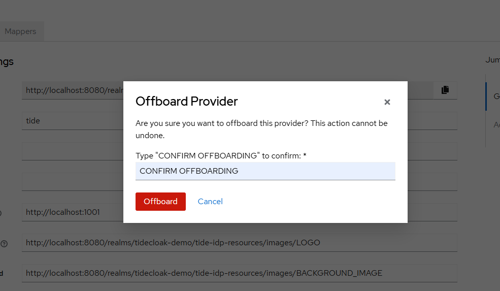 Confirming Offboarding